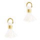 Ibiza style mini Tassel 0.7cm Gold-white